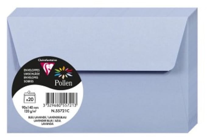 Stuifmeel van Clairefontaine enveloppe 90x140 mm, lavendel...