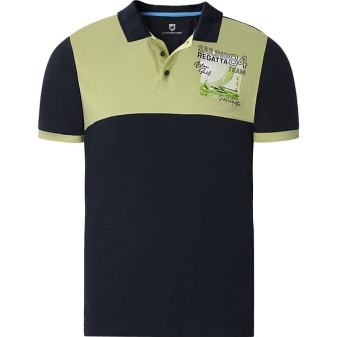 Jan Vanderstorm herren Poloshirt - 80/82 - lichtgroen - Plus Size