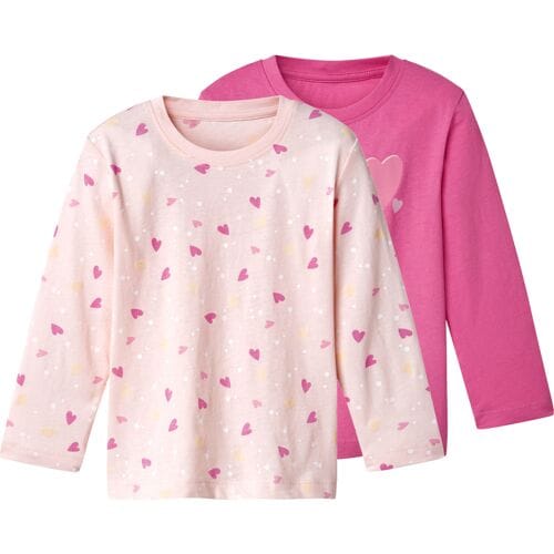 lupilu Set van 2 kinder longsleeves (Lichtroze, 86/92)