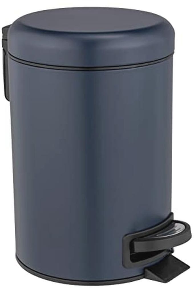 Pedal Bin 3L with Removable Insert - Lacquered Steel - Dark Blue Matt