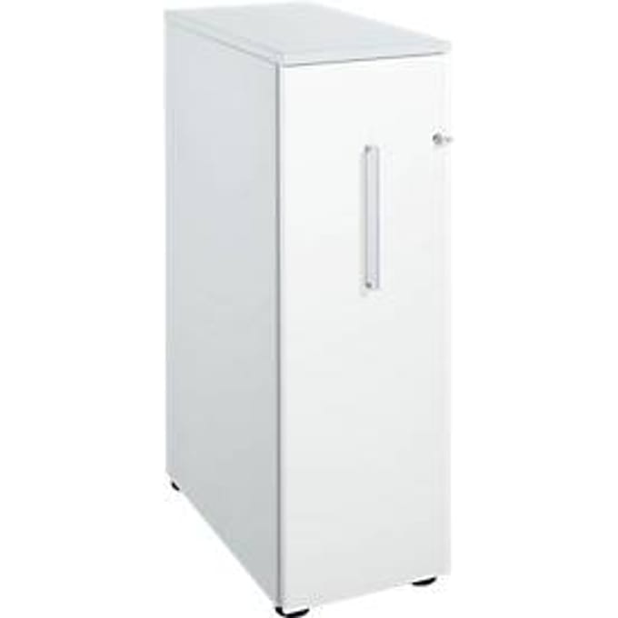 Schäfer Shop  Genius Hoog ladeblok, B 435 x D 800 x H 1296 mm, blank aluminium/wit