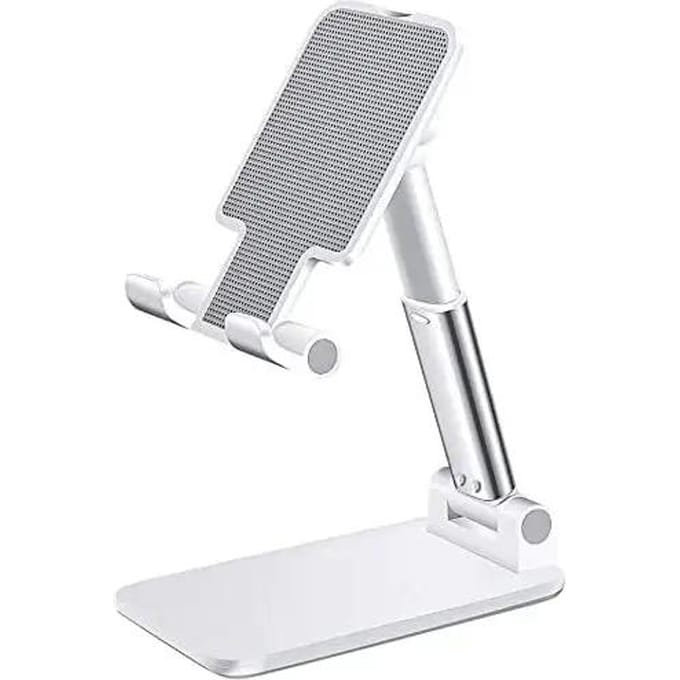 Support de bureau pour téléphone portable pour iPhone iPad Xiaomi Support de tablette de bureau réglable Support de table universel pour téléphone portable blanc