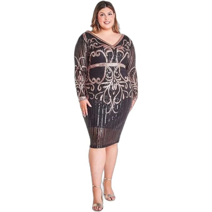 Glittergebreide jurk dames Goddiva