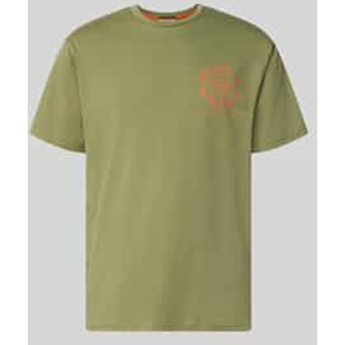 T-shirt met labelprint en ronde hals