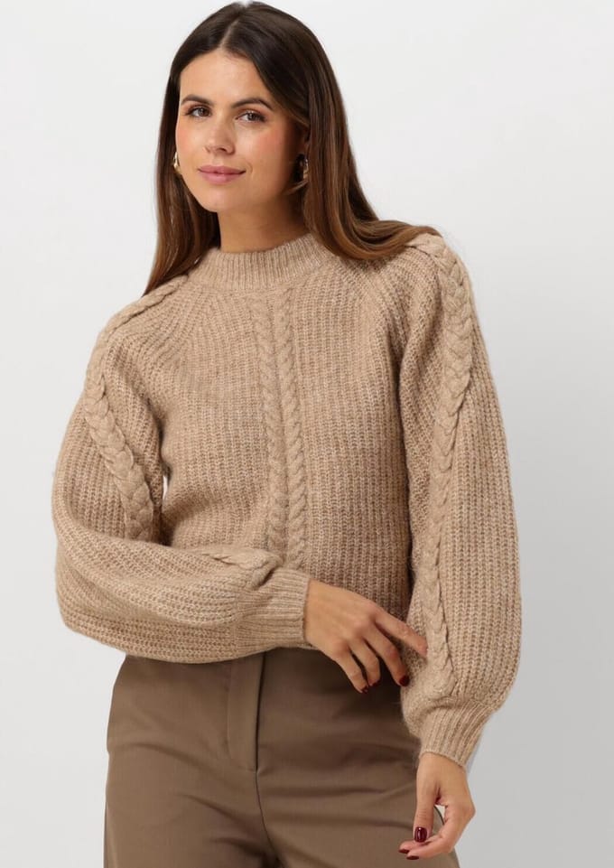 Object Objruna Knit L/s Re Pullover Truien & vesten Dames - Sweater - Hoodie - Vest- Bruin - Maat XL
