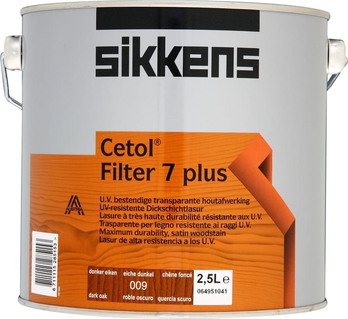 Sikkens Cetol Filter 7 Plus - 009 - Donkere Eik - 2,5 l - 16 m²/l