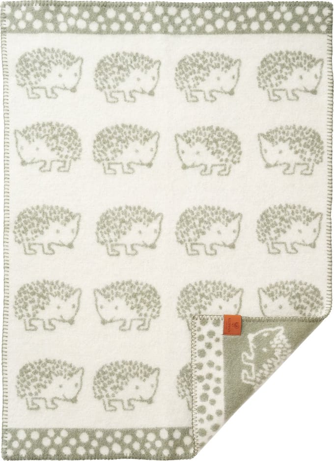 Klippan wiegdeken eco wol Hedgehog egel groen