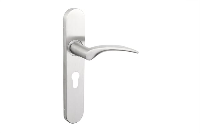 Lavuzo deurkruk Lodini RVS met afgerond schild PC55 | Per set | Deurklink met schild