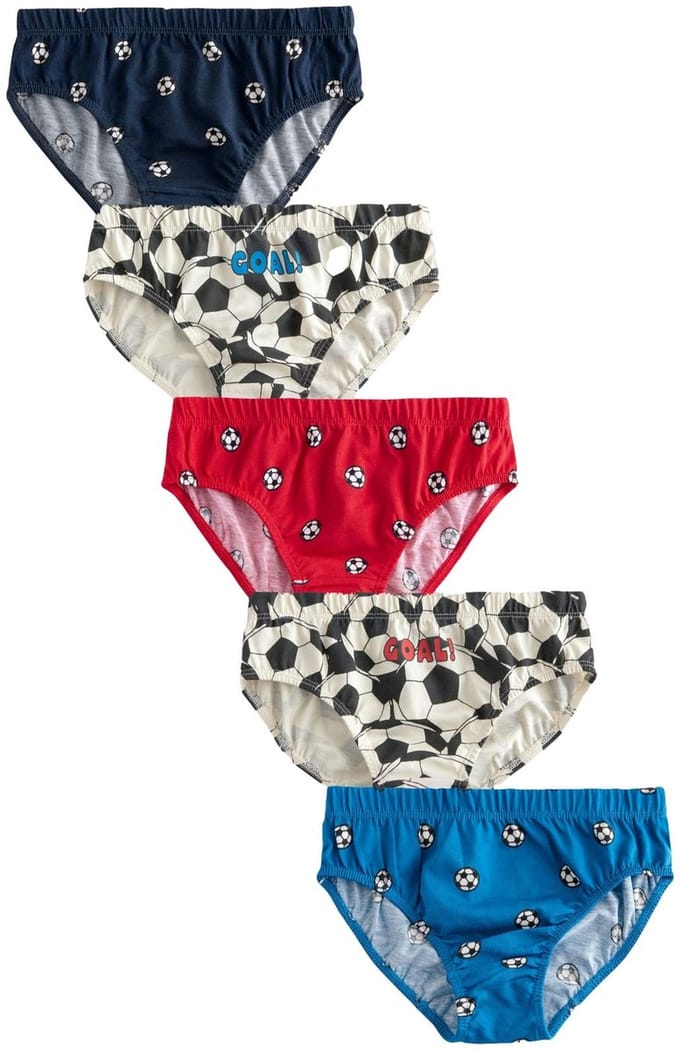 Next - Jongens - Set van 5 katoenen slips met print - Rood