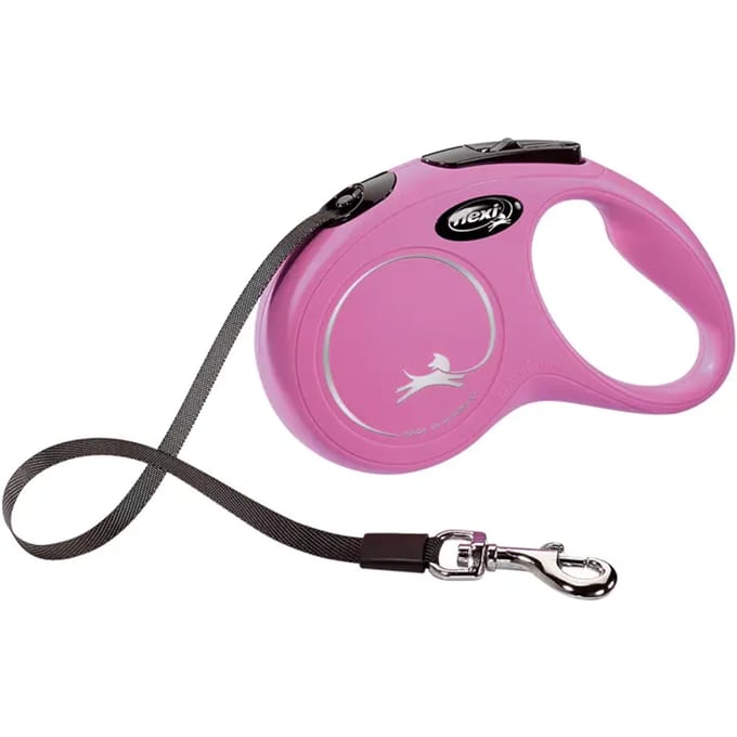 Flexi New Classic - Rollijn Hondenriem - S - 5 Meter - Roze - <15 kg