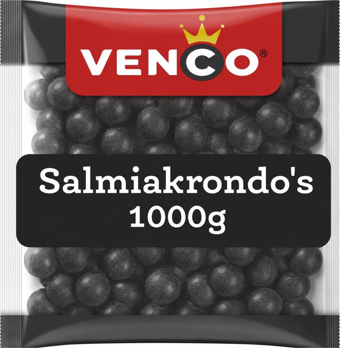 Venco Salmiak rondo's - Drop - 1 Kilo
