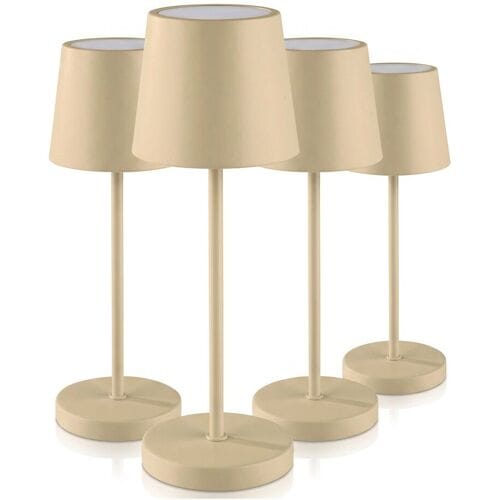 GGM Gastro (4 Stück) Tischleuchte - MERLE MINI - dimmbar in 3 Stufen - Ø 90mm - Sand