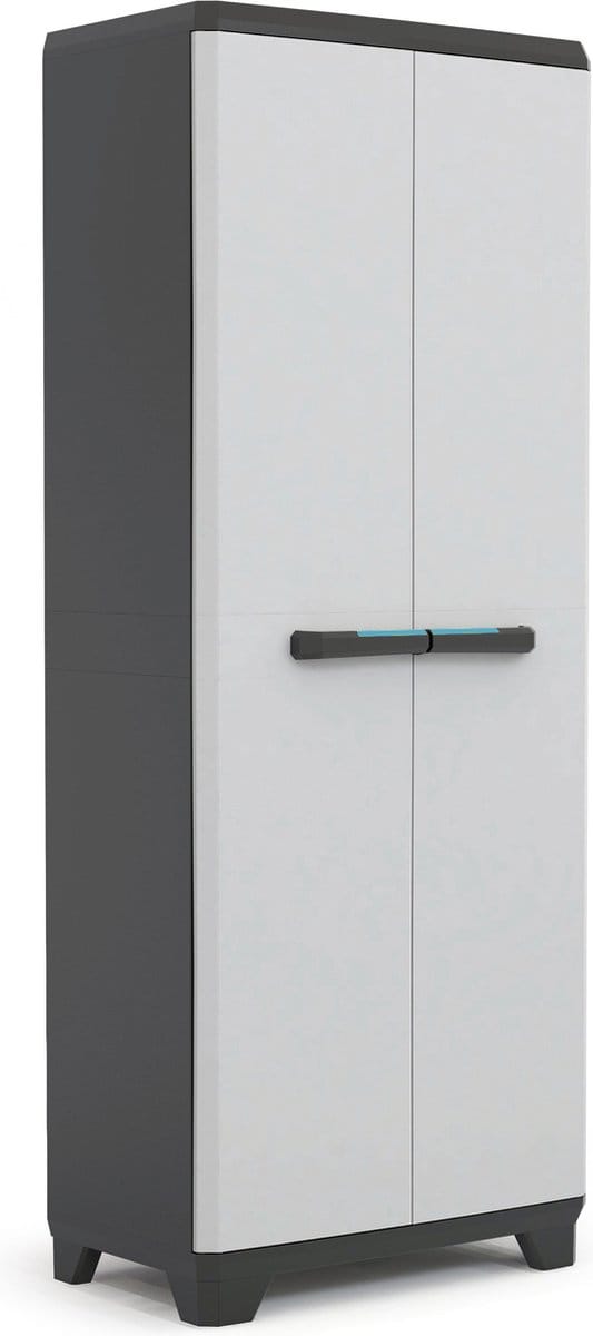 KETER Armoire de rangement utilitaire Linear - 68 x 39 x 173 cm - Noir et gris