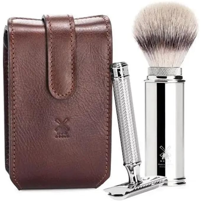 MÜHLE -Scheerset -Safety Razor -Lederen Case -Bruin