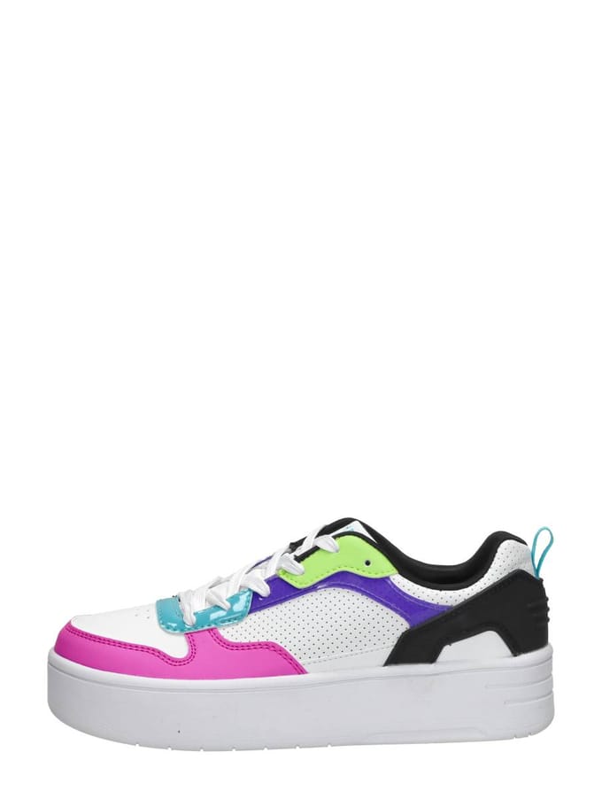 Skechers Court High - Classic Crush Unisex Sneakers - Wit/Zwart/Multicolour