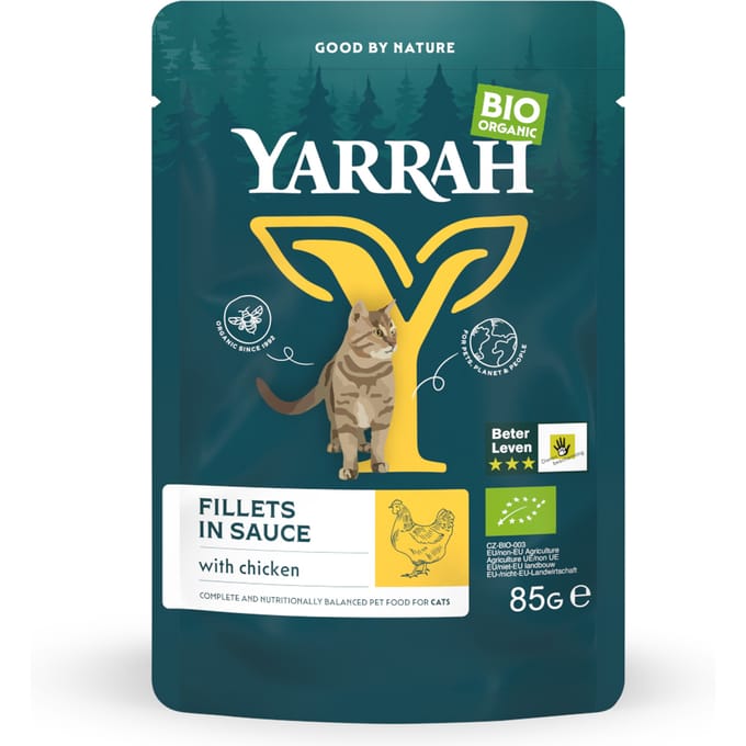 Voordeelpakket Yarrah Bio Filets in Saus 28 x 85 g Kattenvoer - met Kip