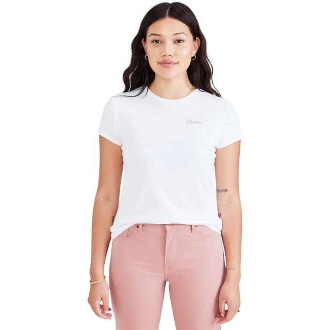 Dockers Graphic T-shirt Met Korte Mouwen Wit M Vrouw