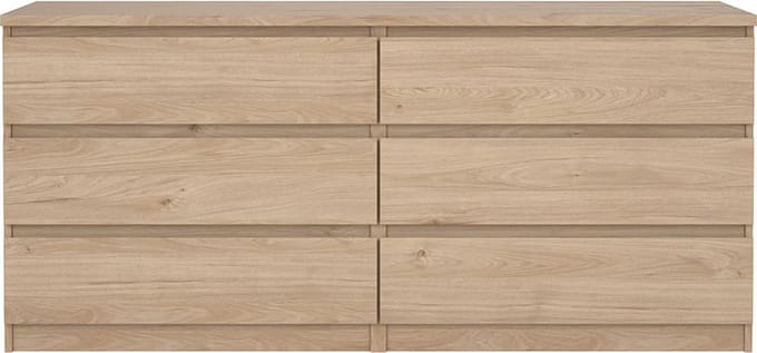 Naia kommode 6 lades eiken decor.