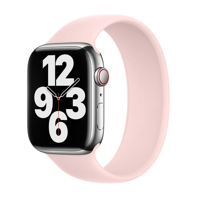 Apple Siliconen solobandje voor de Apple Watch | 38/40/41/42 mm - Maat 9 - Chalk Pink