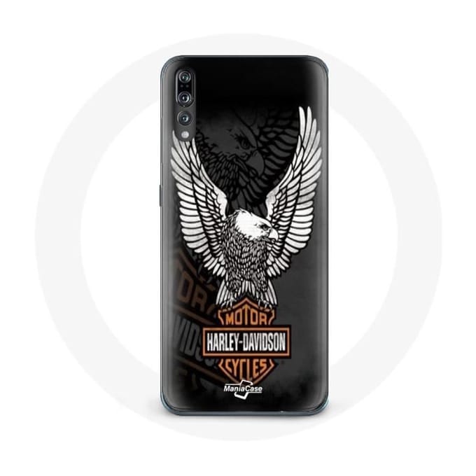 Coque - Harley Davidson - Huawei P20 - Aigle logo - Noir - Rigide