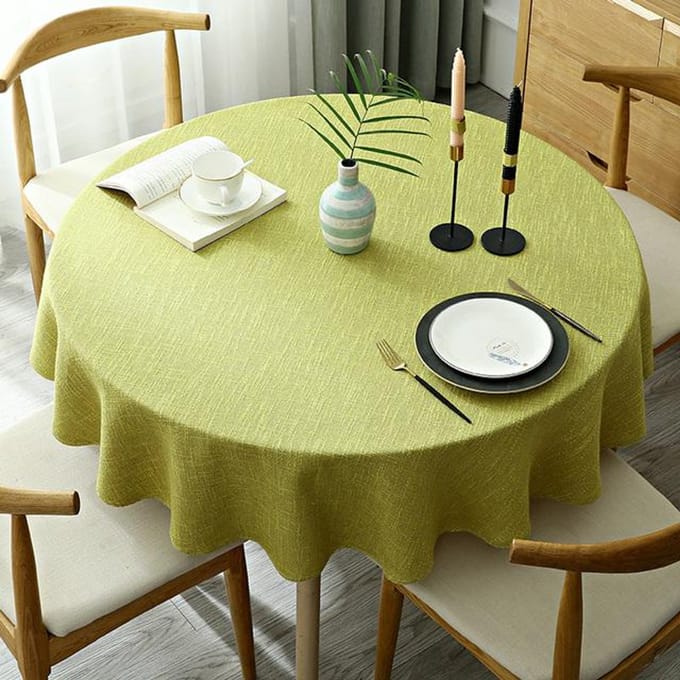 Grote ronde tafelkleed effen kleur katoen en linnen eettafel tafelkleed 180cm