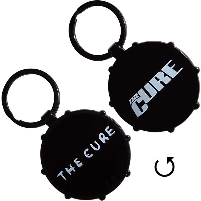 The Cure - Logos Drum Double Sided Sleutelhanger - Zwart