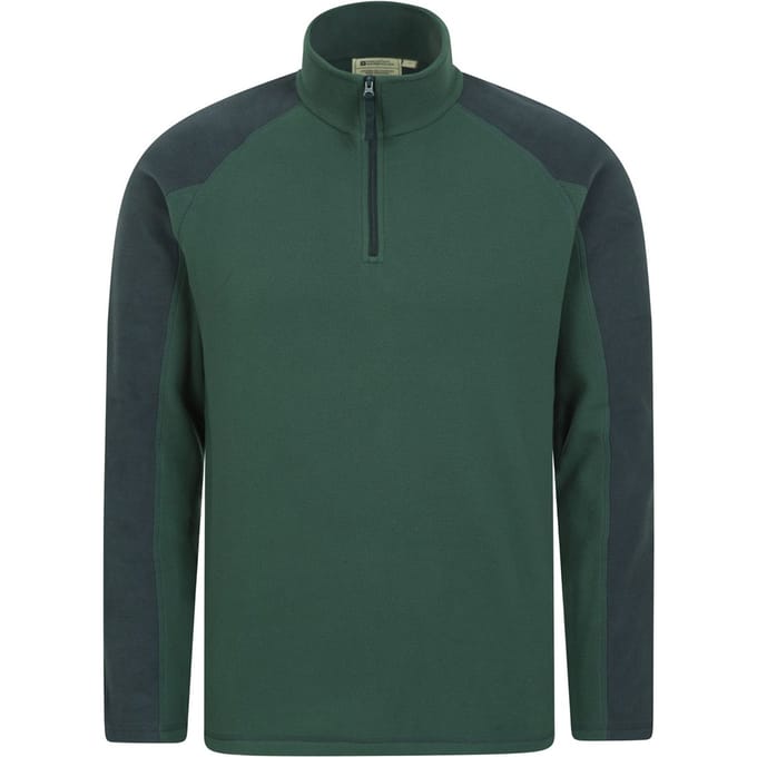 Mountain Warehouse Heren Ashbourne II Half Zip Fleece Top (Kaki Groen)