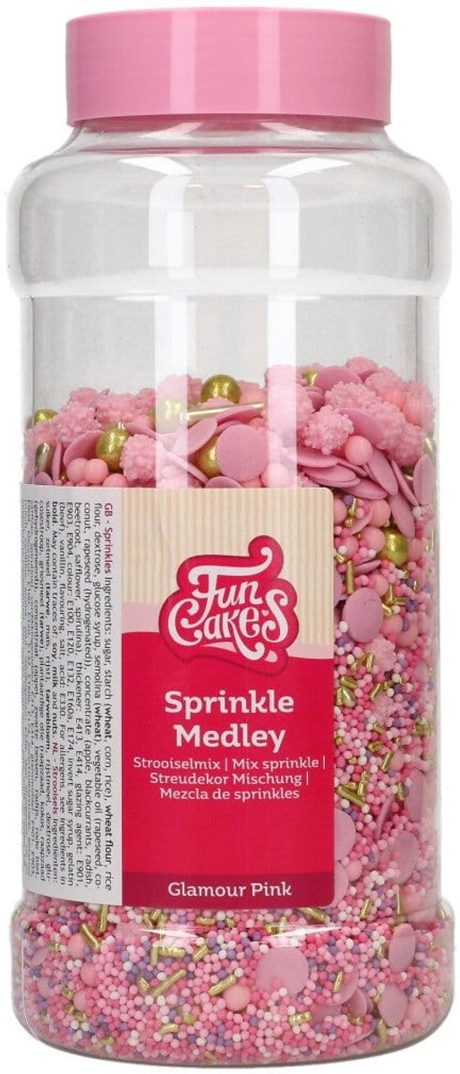 FunCakes Sprinkle Medley - Glamour Pink - 600g - Eetbare Taartdecoratie