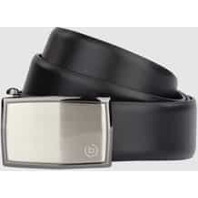 bugatti riem Domed Leatherbelt With Automatic Buckle W105 Black zwart