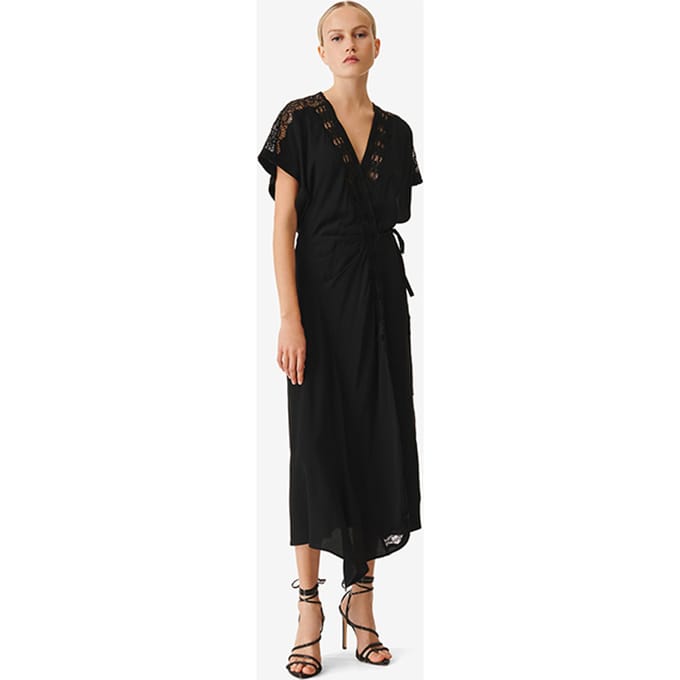 IRO Paris Britta Black Maat: XS | Midi Jurken Outlet | Dames | Zwart
