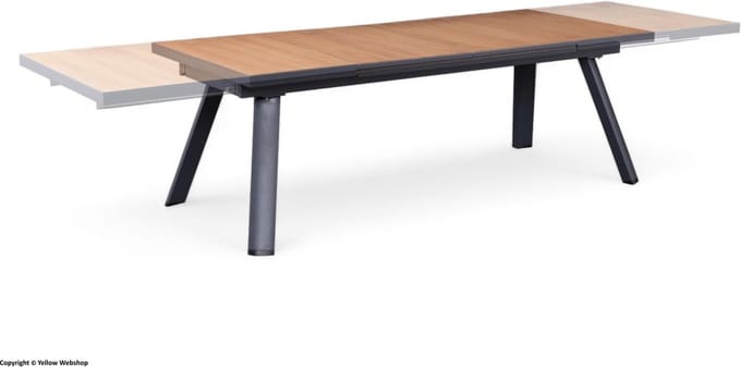 Tuintafel Fontana Hout/Teak Uitschuifbaar 220-340 cm | Antraciet Aluminium Frame