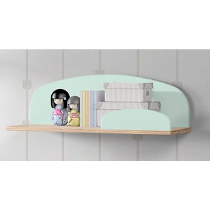 LUCEVI - Kiddy Wandplank 65cm - Hout - Groen - 65x25x21.5 cm
