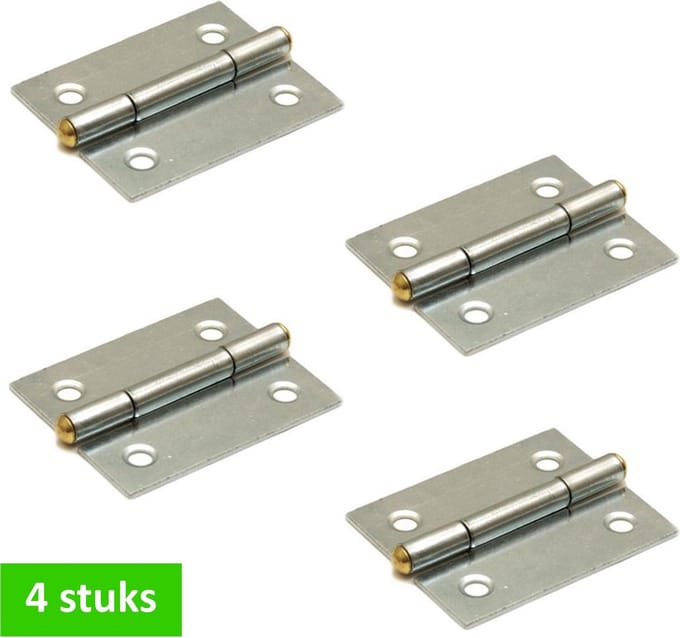 i-Fix scharnier met vaste messing pen | 40 x 32 mm | verzinkt | 4 STUKS