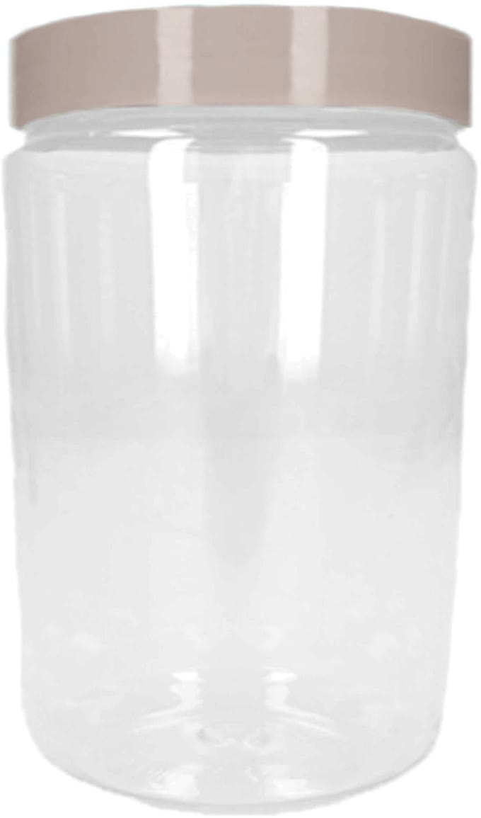 Forte Plastics Voorraadpot/bewaarpot - 1L - kunststof - beige - B10 x H17 cm
