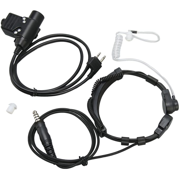 U94 PTT Adapter Handsfree Push to Talk Militaire Adapterkabel met Keelmicrofoon Oortje voor Alan