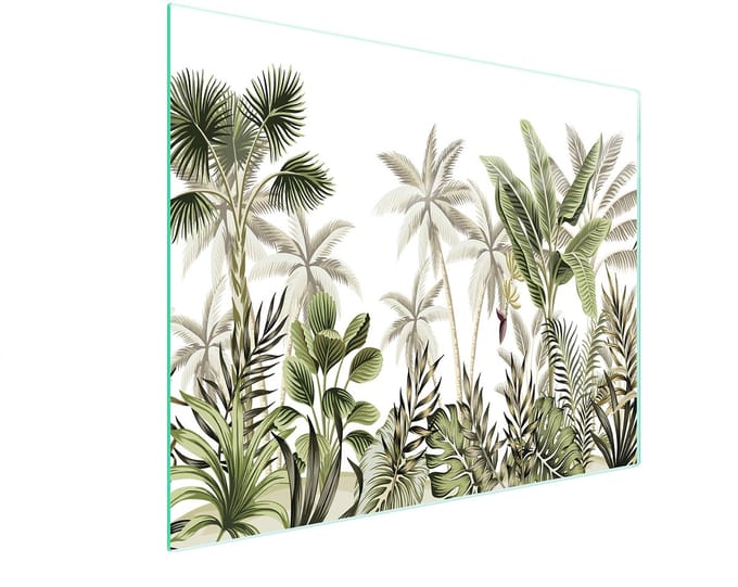 TMK ArtDeko - Snijplank Glas - 52x30 cm - Motief Liście - Hittebestendig