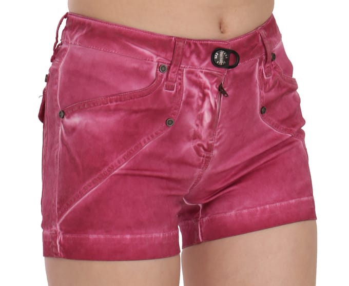Plein Sud Pan70241 Roze Denim Shorts