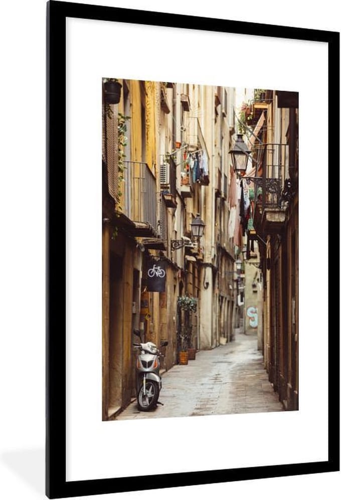 Fotolijst incl. Poster - Steeg - Barcelona - Spanje - 80x120 cm - Posterlijst