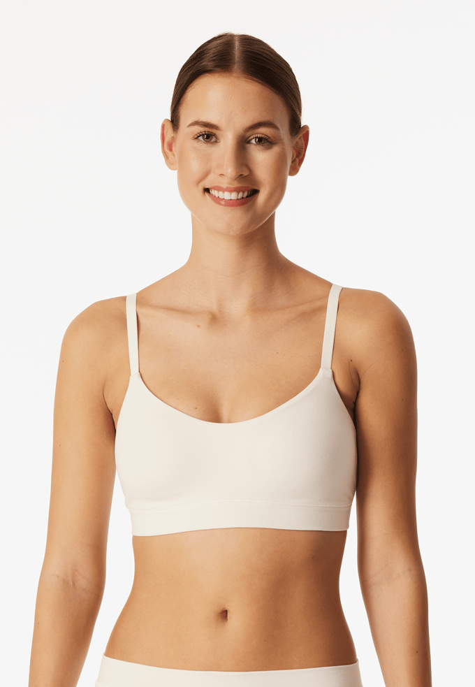 Schiesser Bustier Unique Cotton met uitneembare pads - Dames Beha wit