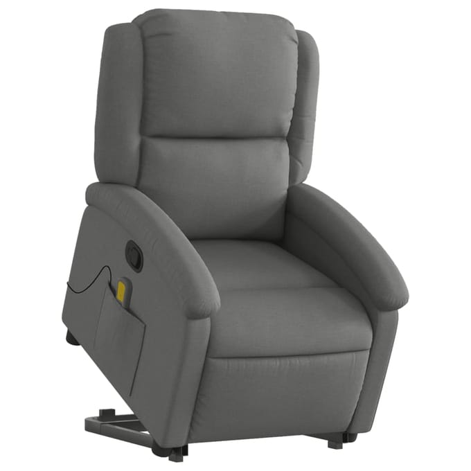 vidaXL - Sta-op-massagestoel - verstelbaar - stof - donkergrijs