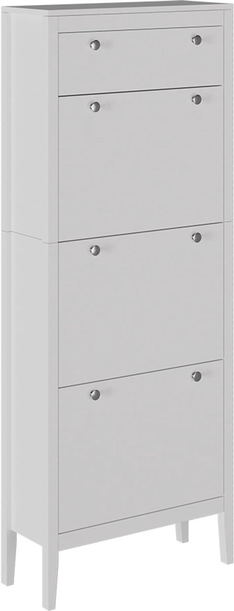 Vicco Aron Schoenenkast – 60 x 153 cm, 3 compartimenten Wit