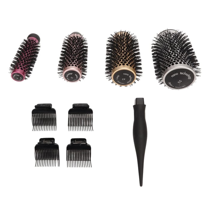 4 stuks Ronde Haarborstel Set Styling Vaten Multi Diameter Comfortabele Grip Föhnkam Roller black