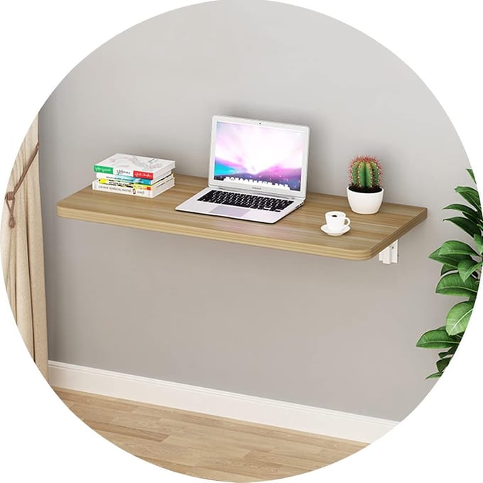 Klaptafel aan muur - Wandbureau eettafel - Ruimtebesparend werken - Snel inklapbaar - 50 x 70 cm - Wit
