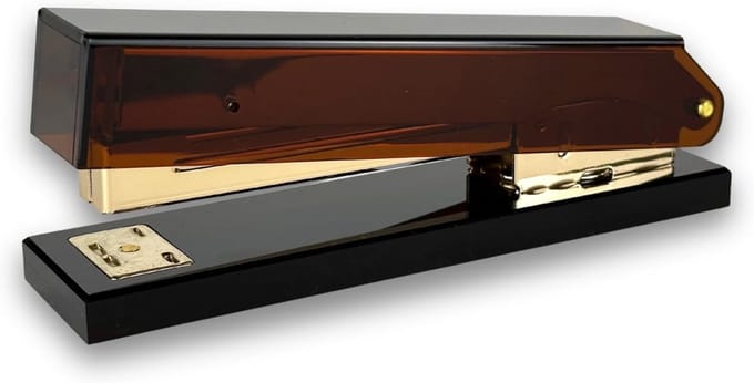 Elegante Tafel nietmachine Amber Goud - 25 Vel Capaciteit - Acryl Design