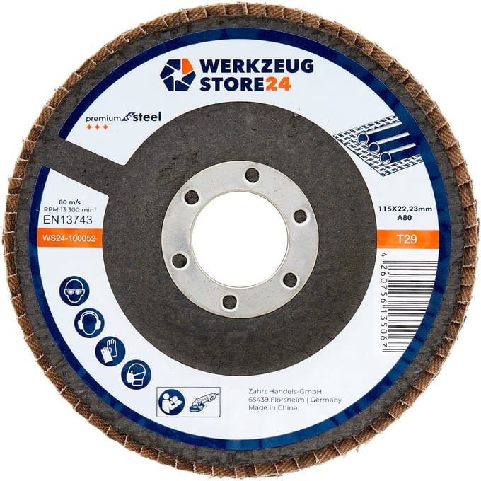 WS24 10x lamellenschijf 115 mm gebogen aluminiumoxide K 80 - WS24...