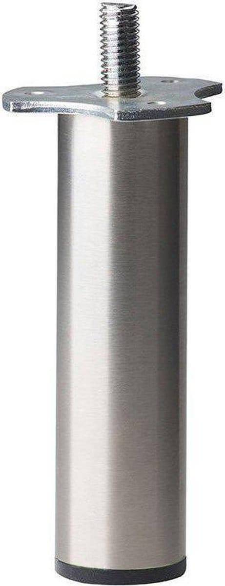 FLE - Stalen meubelpoot rvs look rond ø 3 cm en hoogte 10 cm (M8)