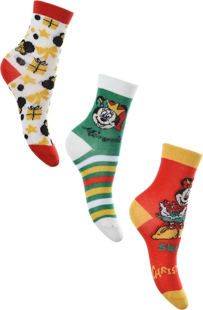 Minnie Mouse - sokken Minnie Mouse - Kerst - Meisjes - 3 paar - maat 27/30