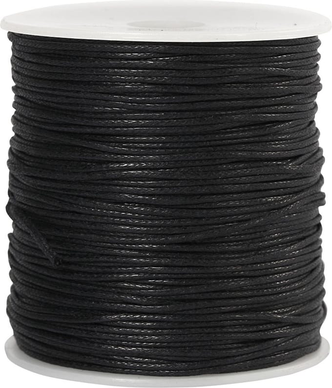 Katoenkoord, dikte 1 mm, zwart, 100 m/ 1 doos