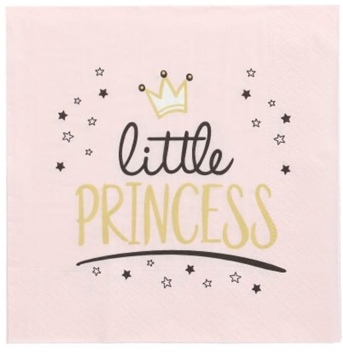 10x 20 Servetten 3-laags 1/4 vouw 33 cm x 33 cm Little Princess