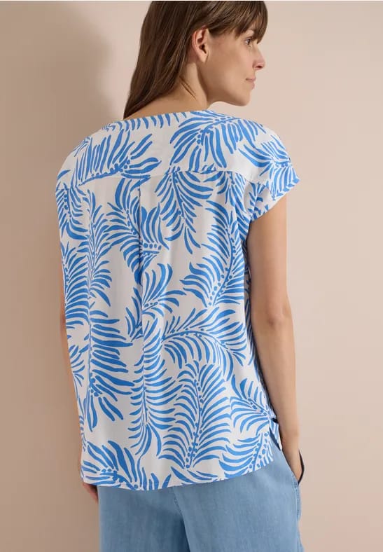 Shirt met hangende schouder en print